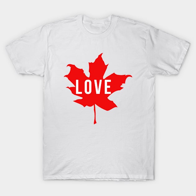 Love Maple Leaf T-Shirt by teegear